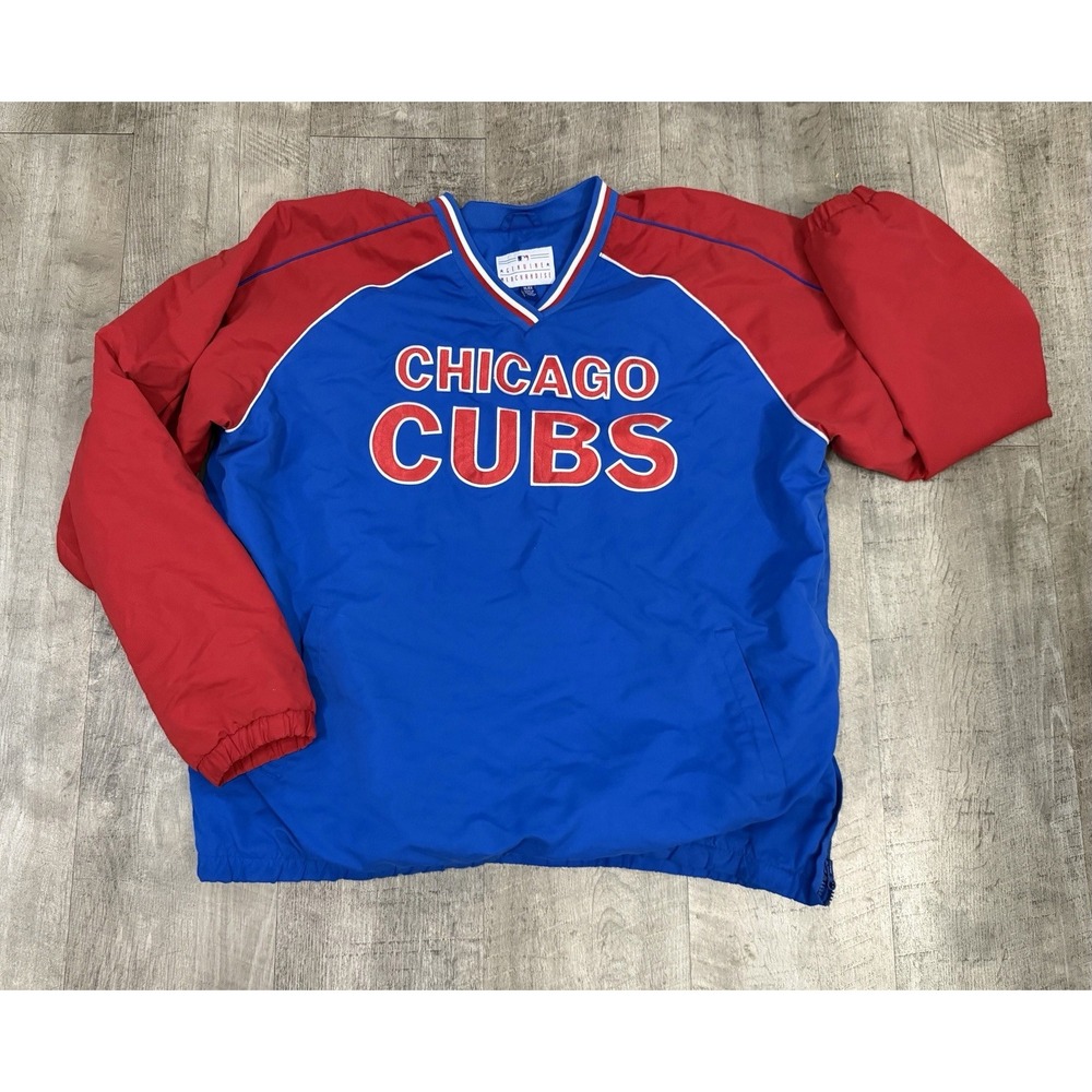 Vintage Genuine Merchandise Chicago Cubs Windbreaker Shirt Pullover Men's XL/EX